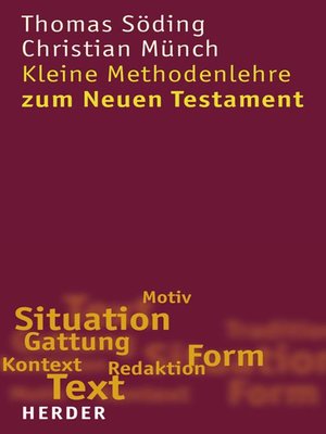 cover image of Kleine Methodenlehre zum Neuen Testament